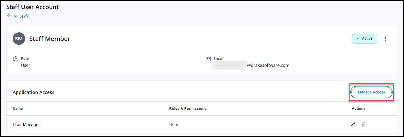 Application Access > Manage access Application Access > Manage access